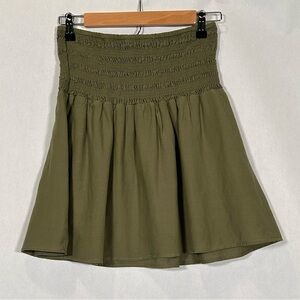 Old Navy Olive Green Women's Smocked-Waist Mini Skirt